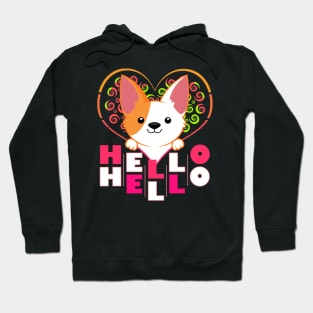 Cute Dog Corgi with Heart - Hello Hello Hoodie